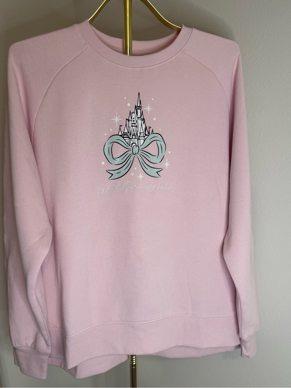 NWT Disney Parks Women Pink Fleece Sweatshirt Size Large